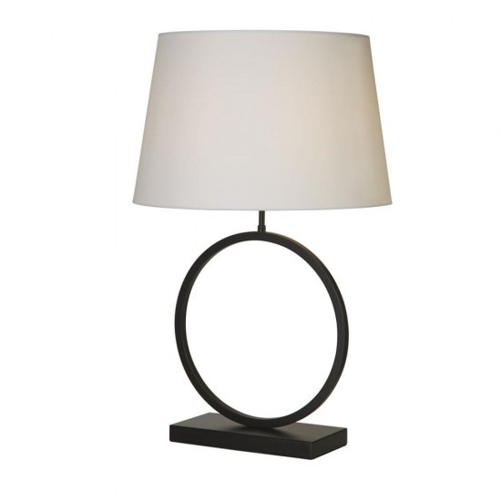 79313-006 Matt Black Table Lamp with White Shade