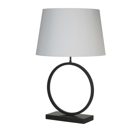 79313-006 Matt Black Table Lamp with White Shade