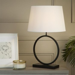 79313-006 Matt Black Table Lamp with White Shade