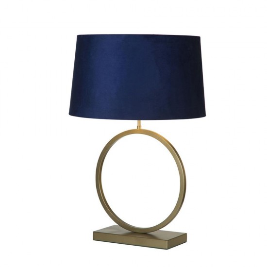 79314-006 Bronze Table Lamp with Navy Velvet Shade
