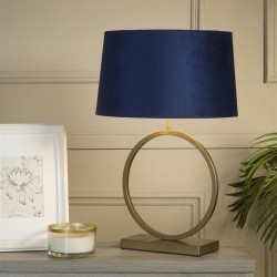 79314-006 Bronze Table Lamp with Navy Velvet Shade