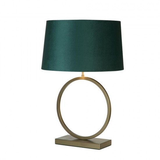 79315-006 Bronze Table Lamp with Emerald Velvet Shade