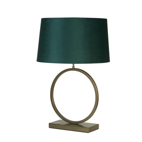 79315-006 Bronze Table Lamp with Emerald Velvet Shade