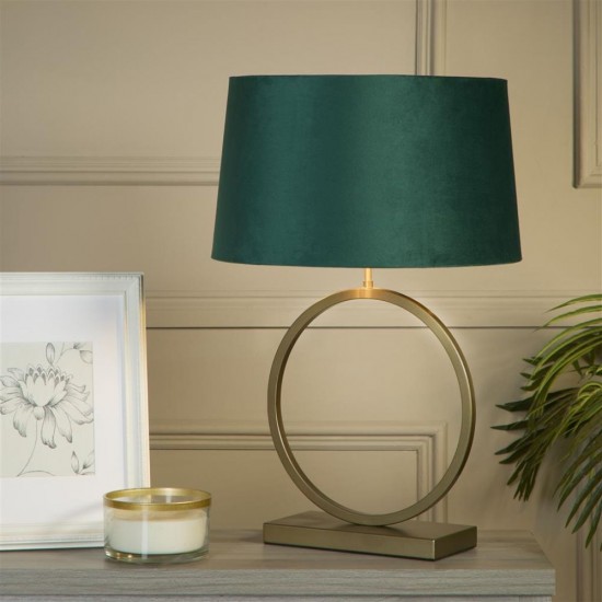 79315-006 Bronze Table Lamp with Emerald Velvet Shade