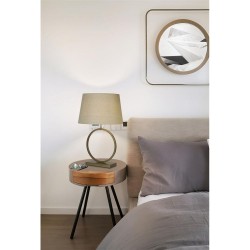 79316-006 Bronze Table Lamp with Natural Shade