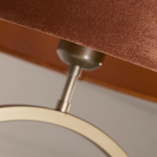 79317-006 Bronze Table Lamp with Orange Velvet Shade