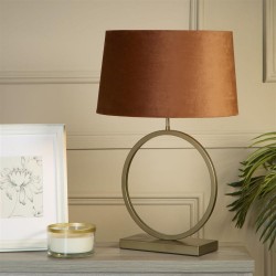 79317-006 Bronze Table Lamp with Orange Velvet Shade
