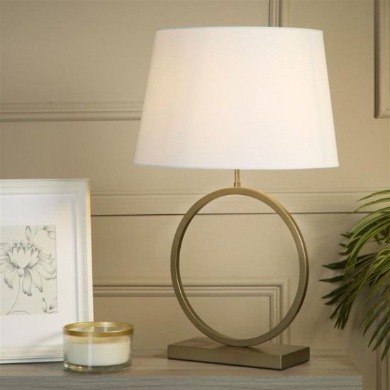 79318-006 Bronze Table Lamp with White Shade