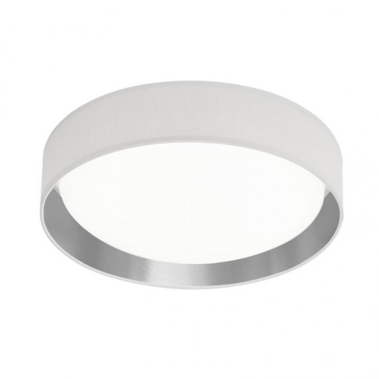 55267-006 White & Silver LED Flush with White Diffuser