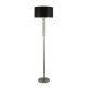 59645-006 Chrome & Clear Glass Floor Lamp with Black Shade