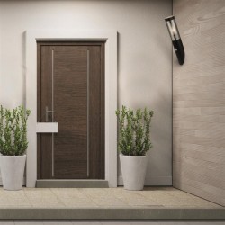 72195-006 Black PIR Wall Lamp with Smoked Diffuser