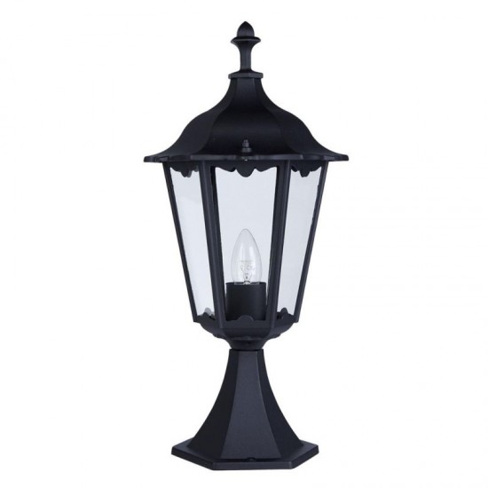 9443-006 Outdoor Black Post with Clear Glass