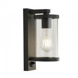 9529-006 Black PIR Wall Lamp with Clear Glass 9529-006 Black PIR Wall Lamp with Clear Glass