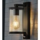 9529-006 Black PIR Wall Lamp with Clear Glass