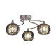 9532-006 Chrome 3 Light Semi Flush with Smoked Shade with Crystal