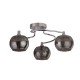 9532-006 Chrome 3 Light Semi Flush with Smoked Shade with Crystal
