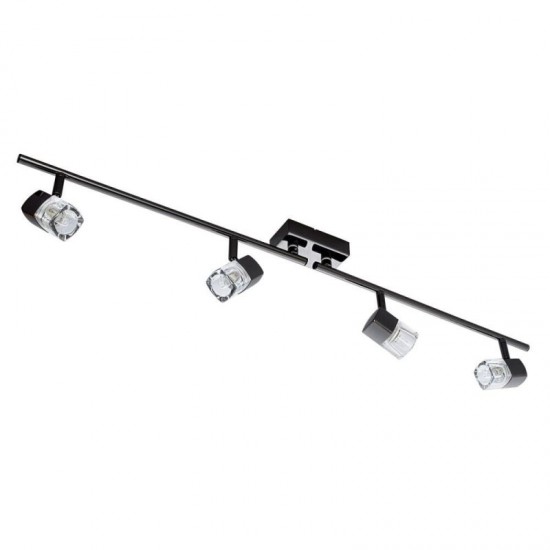 9605-006 Black Chrome 4 Spotlights with Clear Glasses