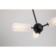 79348-006 Black 3 Light Semi Flush with Decorative Clear Shade