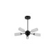 79349-006 Black 5 Light Semi Flush with Decorative Clear Shade