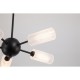 79349-006 Black 5 Light Semi Flush with Decorative Clear Shade