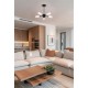 79349-006 Black 5 Light Semi Flush with Decorative Clear Shade