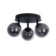 72202-006 Black 3 Light Semi Flush with Smoked Glasses