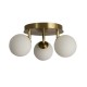 72480-006 IP44 Gold 3 Light Semi Flush with Opal Glasses