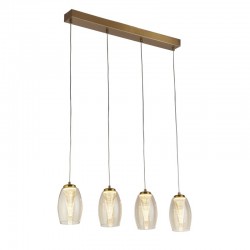 72208-006 Bronze 4 Light over Island LED Fitting with Amber Glasses