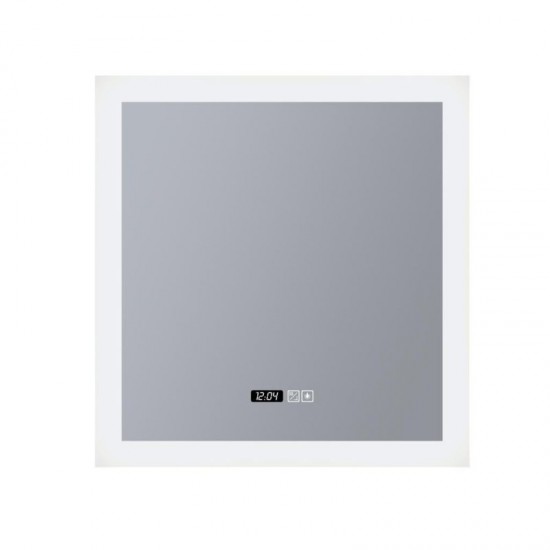 72209-006 LED Square Mirror with Digital Clock