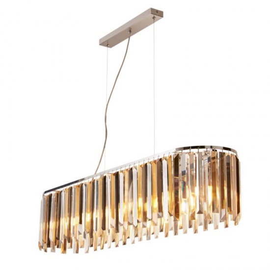 55281-006 Chrome 8 Light over Island Fitting with Crystal