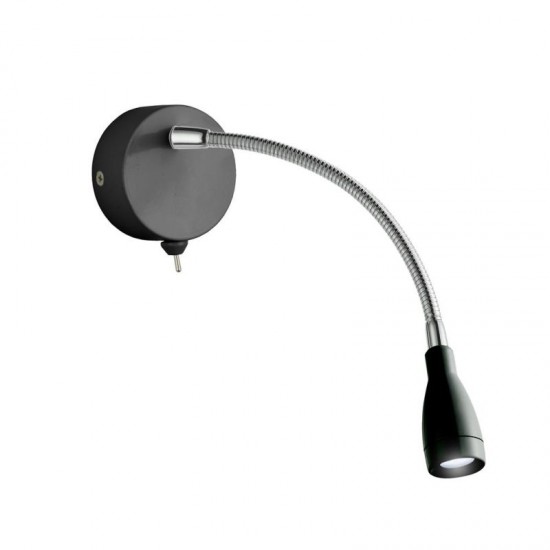 64691-006 Black & Chrome Adjustable Wall Lamp