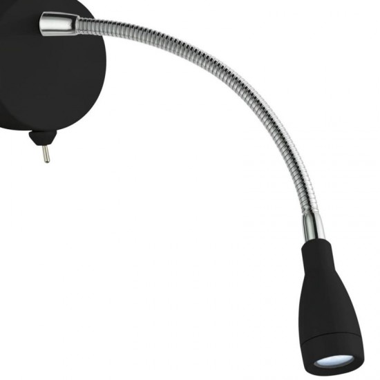 64691-006 Black & Chrome Adjustable Wall Lamp