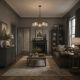 20955-006 Antique Brass 5 Light Centre Fitting with Textured Glass