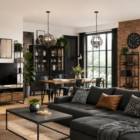 32882-006 Matt Black 4 Light Pendant