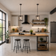 33409-10 Black Lantern Pendant with Clear Glass