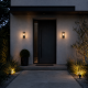 64607-006 Outdoor Clear & Black Lantern Wall Lamp