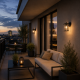 61982-006 Outdoor Black Lantern Wall Lamp