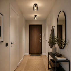 8282-006 Matt Black Flush with Smoked Ombre Glass