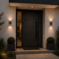 32768-006 Outdoor Black 2 Light Wall Lamp