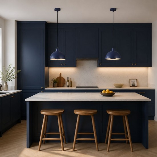 20913-006 Matt Blue Pendant Ø 25 cm
