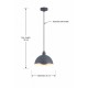 20912-006 Matt Grey Pendant Ø 25 cm