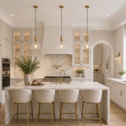 71944-006 Brass Pendant with Clear Glass