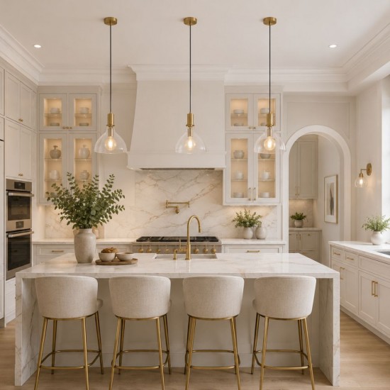 71944-006 Brass Pendant with Clear Glass