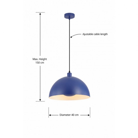 20915-006 Matt Blue Pendant Ø 40 cm