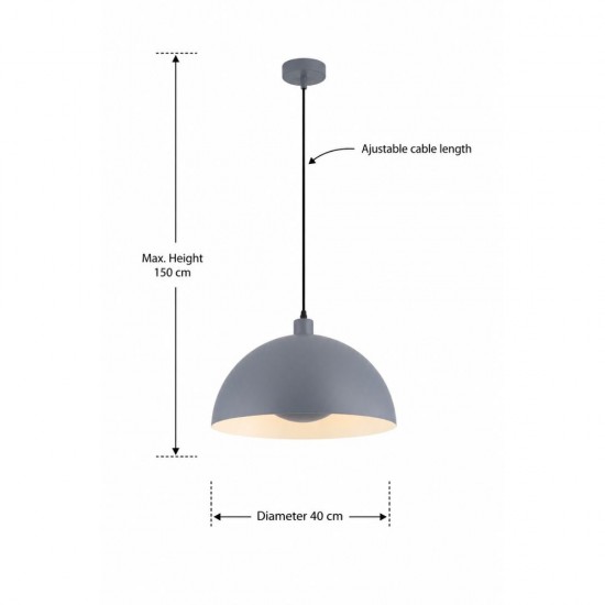 20914-006 Matt Grey Pendant Ø 40 cm