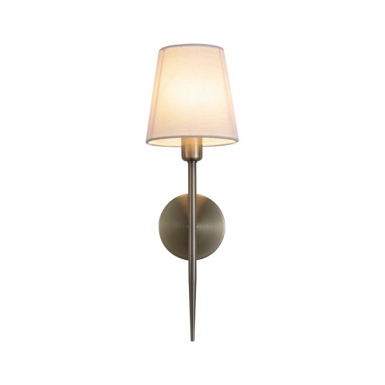 21003-006 Antique Brass Wall Lamp with White Shade