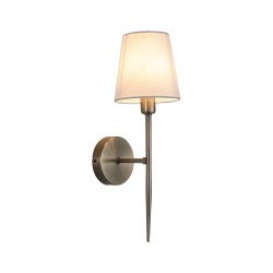 21003-006 Antique Brass Wall Lamp with White Shade