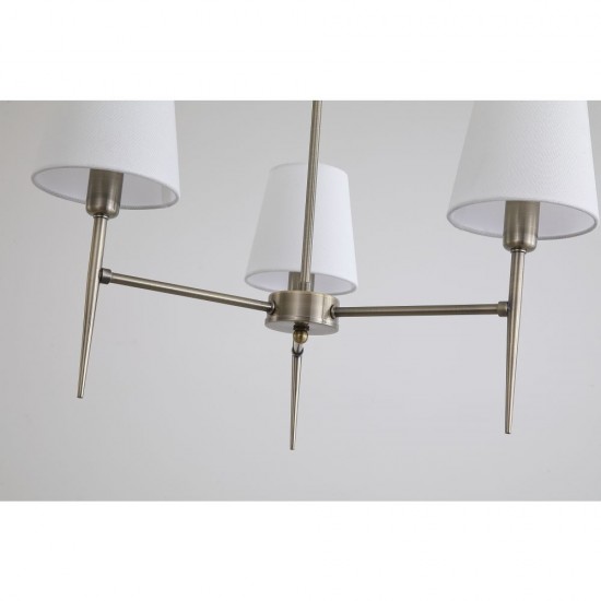 21002-006 Antique Brass 3 Light Centre Fitting with White Shade