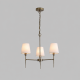 21002-006 Antique Brass 3 Light Centre Fitting with White Shade