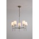 21001-006 Antique Brass 5 Light Centre Fitting with White Shade